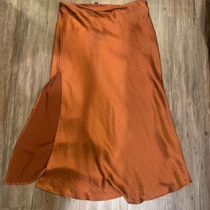 Burnt Orange MIDI Skirt